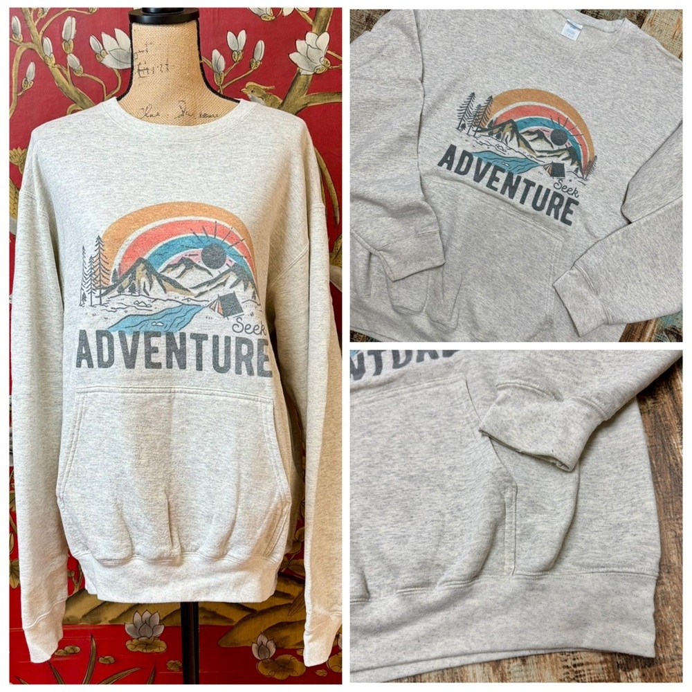 Women’s “Seek Adventure” Pocket Crewneck Sweatshirt | #W32